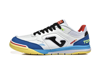 Joma Top Flex IC Indoor & Futsal Soccer Shoes - White/Black/Blue