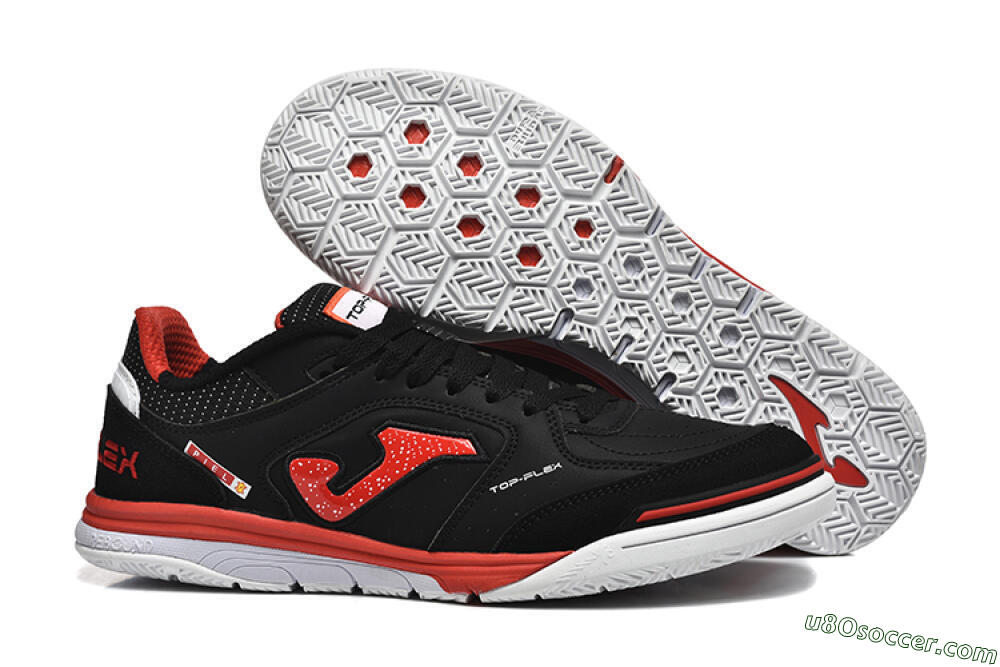 Joma Top Flex IC Indoor & Futsal Soccer Shoes - Black/Red/White 1