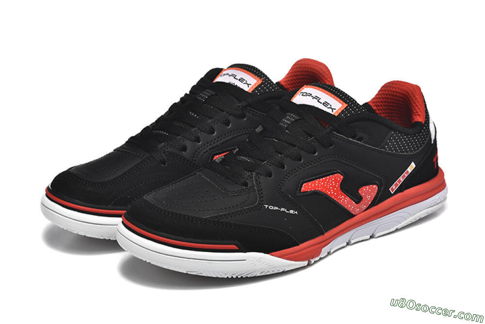 Joma Top Flex IC Indoor & Futsal Soccer Shoes - Black/Red/White 5