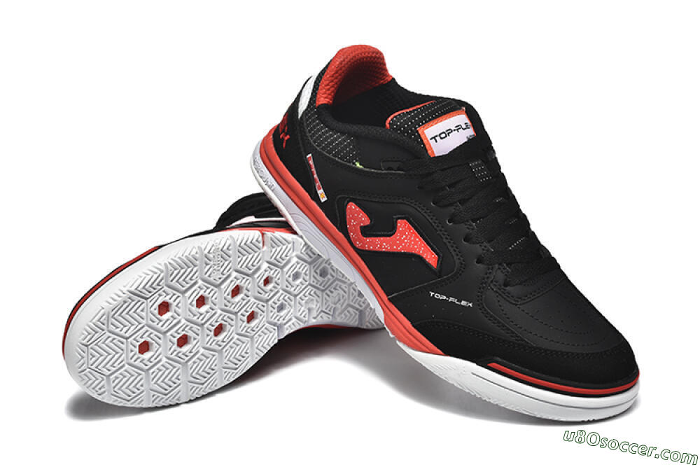 Joma Top Flex IC Indoor & Futsal Soccer Shoes - Black/Red/White 4