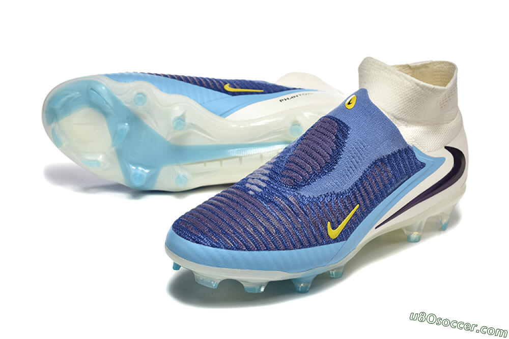 Nike Phantom 6 Elite FG Firm Ground Soccer Cleats - Blue/White/Black 3