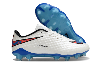 Nike Hypervenom Phantom FG Firm Ground Soccer Cleats - White/Red/Blue