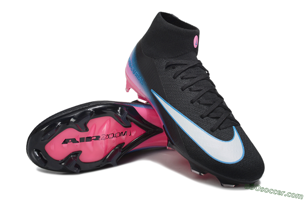 Nike Air Zoom Mercurial Superfly 10 Elite SG Soft Ground Soccer Cleats - Black/White/Pink 3