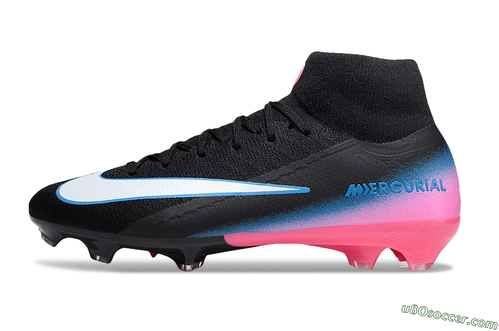 Nike Air Zoom Mercurial Superfly 10 Elite SG Soft Ground Soccer Cleats - Black/White/Pink 2
