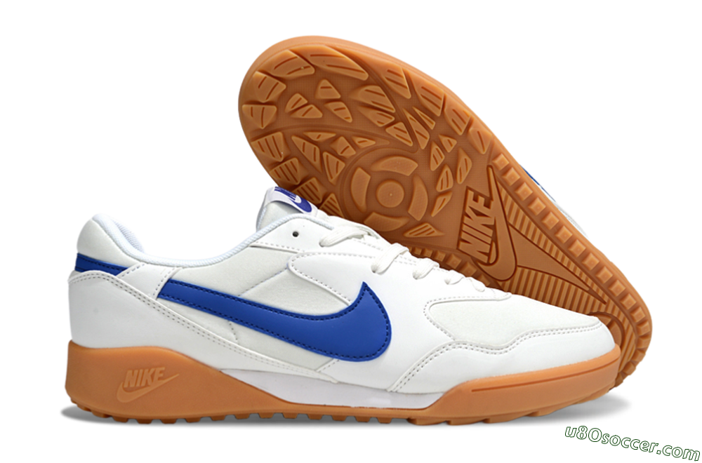Nike Terra Manta TF Artificial Turf Soccer Shoes - White/Blue/Brown 1