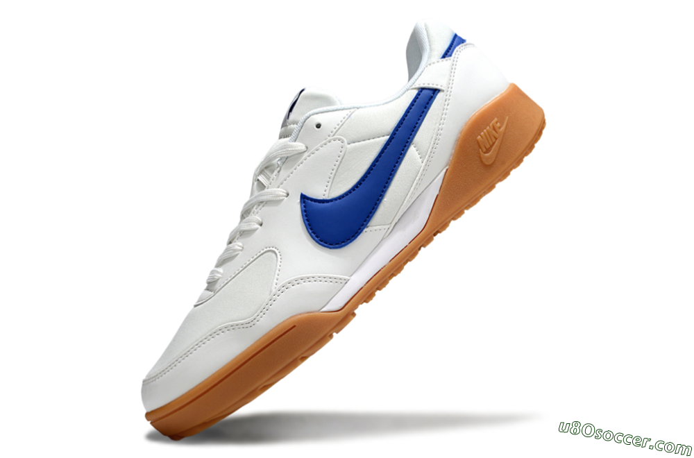 Nike Terra Manta TF Artificial Turf Soccer Shoes - White/Blue/Brown 5