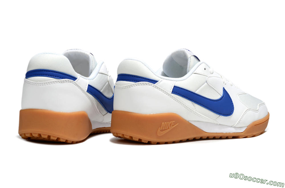 Nike Terra Manta TF Artificial Turf Soccer Shoes - White/Blue/Brown 6