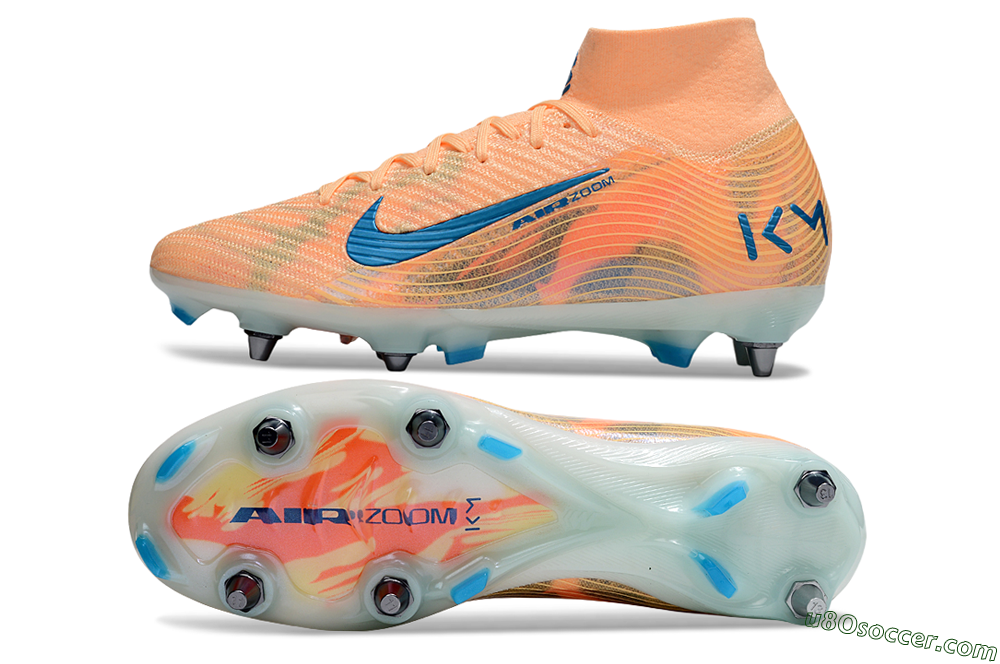 Nike Air Zoom Mercurial Superfly 10 Elite SG Soft Ground Soccer Cleats - Pink/Blue/Whtie 0
