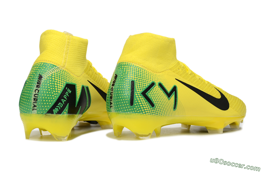 Nike Air Zoom Mercurial Superfly 10 Elite FG Firm Ground Soccer Cleats - Yellow/Black/Green 6