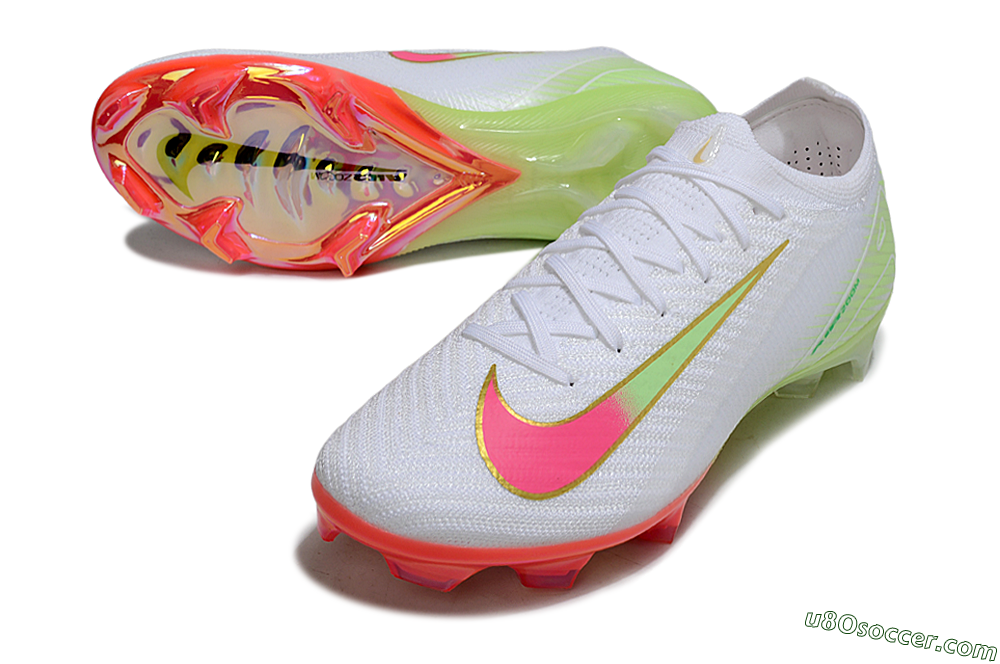Nike Air Zoom Mercurial Vapor 16 Elite FG Firm Ground Soccer Cleats - White/Pink/Yellow 3