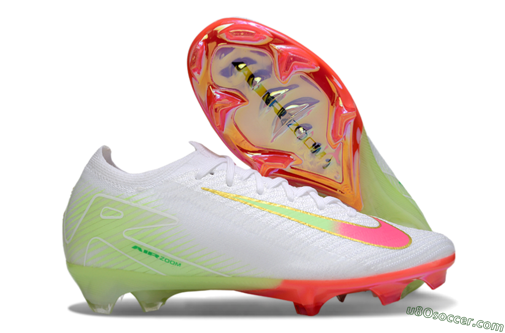 Nike Air Zoom Mercurial Vapor 16 Elite FG Firm Ground Soccer Cleats - White/Pink/Yellow 1