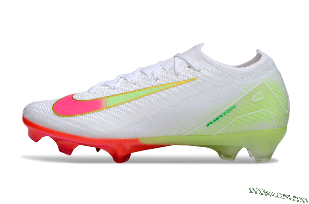 Nike Air Zoom Mercurial Vapor 16 Elite FG Firm Ground Soccer Cleats - White/Pink/Yellow 2