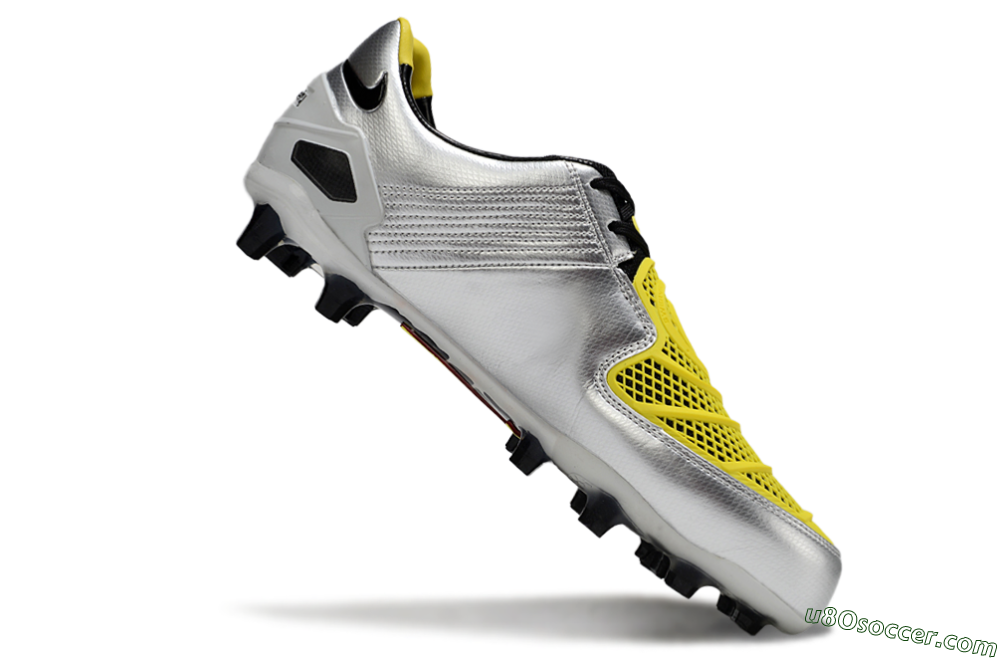 Nike Air Zoom Total 90 Laser FG Firm Ground Soccer Cleats - Silver/Black/Yellow 4