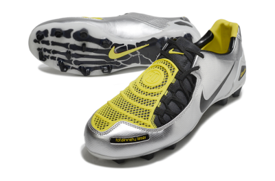 Nike Air Zoom Total 90 Laser FG Firm Ground Soccer Cleats - Silver/Black/Yellow