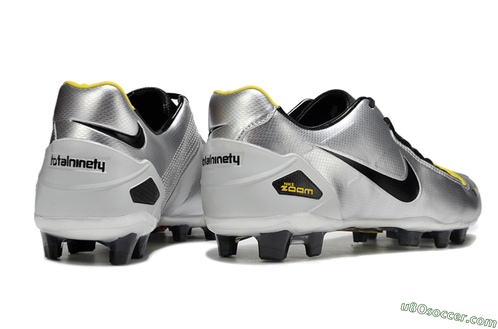 Nike Air Zoom Total 90 Laser FG Firm Ground Soccer Cleats - Silver/Black/Yellow 6