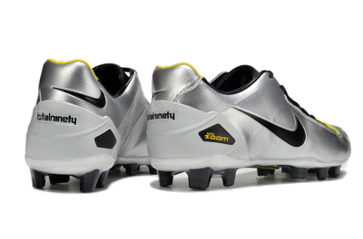 Nike Air Zoom Total 90 Laser FG Firm Ground Soccer Cleats - Silver/Black/Yellow