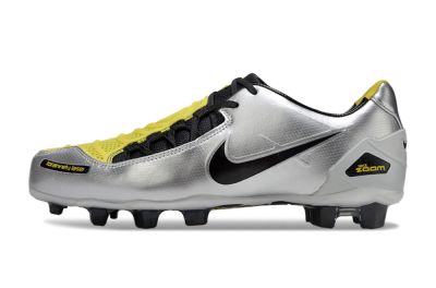 Nike Air Zoom Total 90 Laser FG Firm Ground Soccer Cleats - Silver/Black/Yellow
