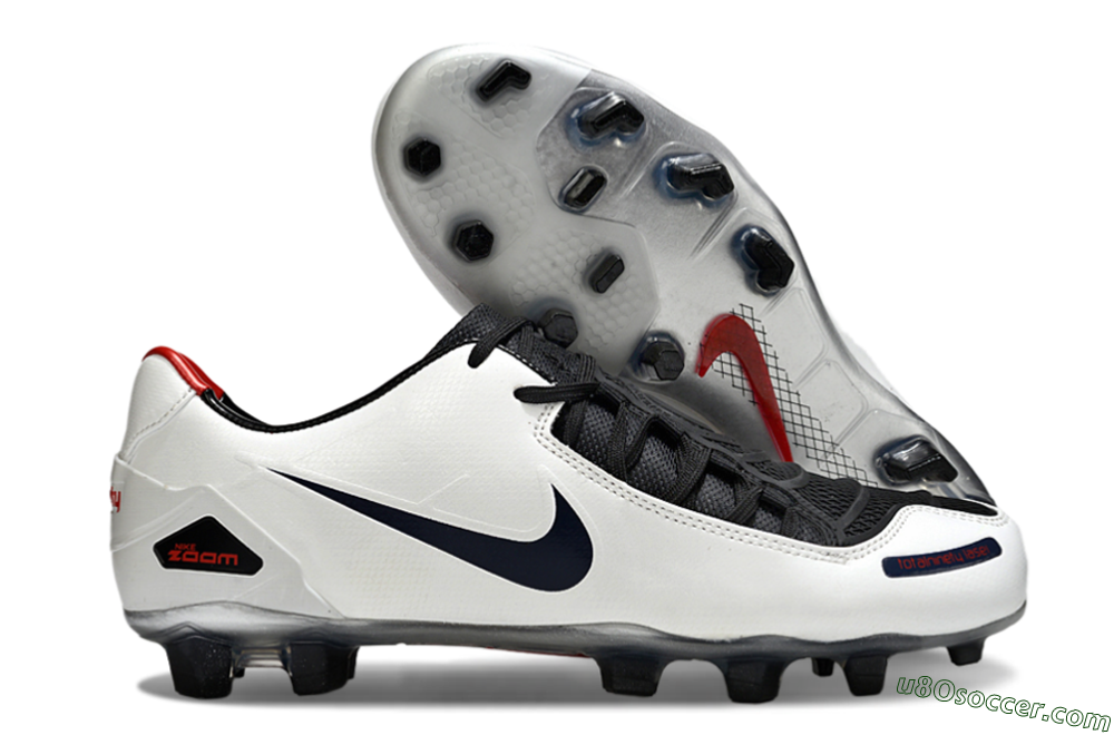 Nike Air Zoom Total 90 Laser FG Firm Ground Soccer Cleats - White/Black/Red 1