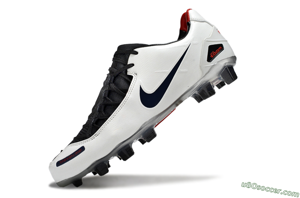 Nike Air Zoom Total 90 Laser FG Firm Ground Soccer Cleats - White/Black/Red 5