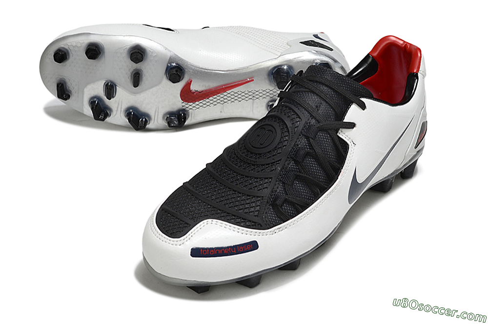 Nike Air Zoom Total 90 Laser FG Firm Ground Soccer Cleats - White/Black/Red 3
