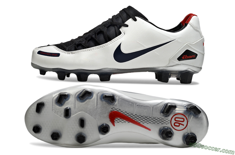 Nike Air Zoom Total 90 Laser FG Firm Ground Soccer Cleats - White/Black/Red 0