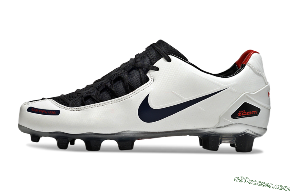 Nike Air Zoom Total 90 Laser FG Firm Ground Soccer Cleats - White/Black/Red 2