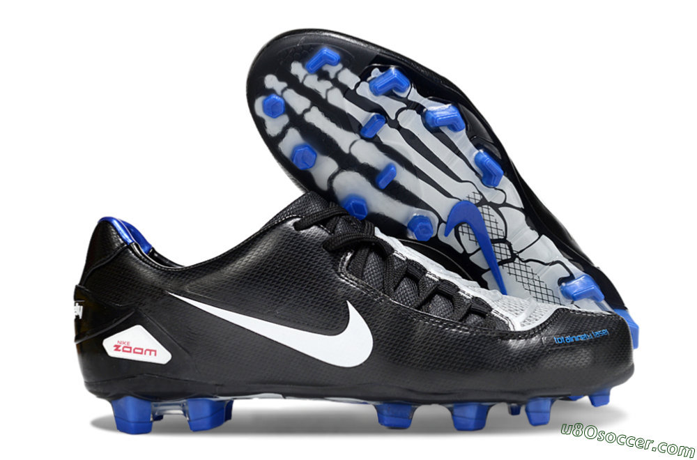 Nike Air Zoom Total 90 Laser FG Firm Ground Soccer Cleats - Black/White/Blue 1