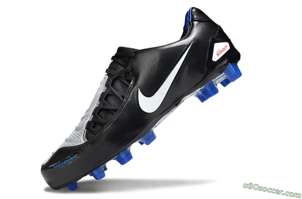 Nike Air Zoom Total 90 Laser FG Firm Ground Soccer Cleats - Black/White/Blue 5