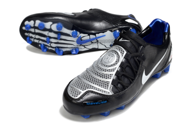 Nike Air Zoom Total 90 Laser FG Firm Ground Soccer Cleats - Black/White/Blue