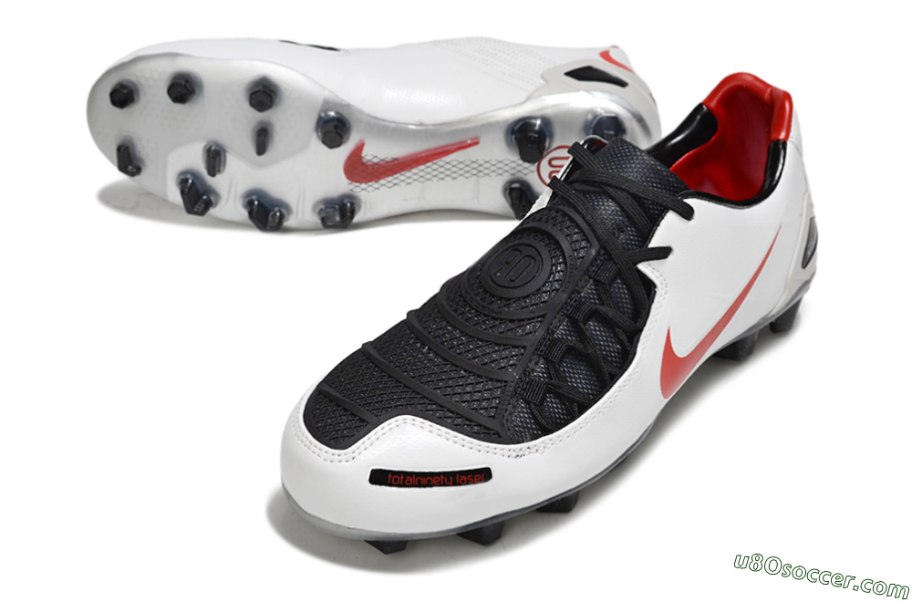 Nike Air Zoom Total 90 III FG Firm Ground Soccer Cleats - White/Red/Black 3