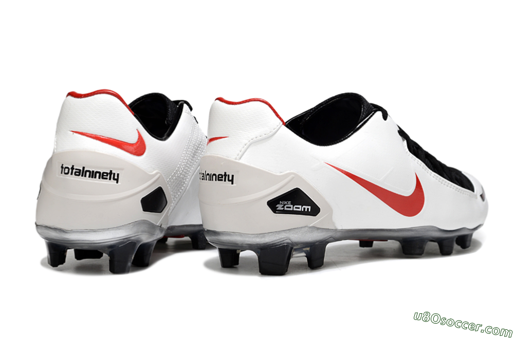 Nike Air Zoom Total 90 III FG Firm Ground Soccer Cleats - White/Red/Black 6