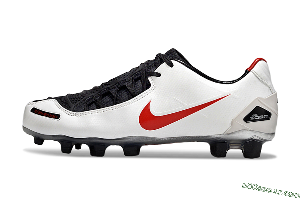 Nike Air Zoom Total 90 III FG Firm Ground Soccer Cleats - White/Red/Black 2