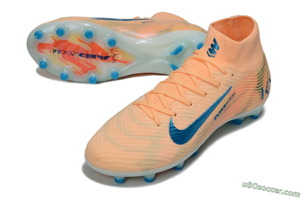 Nike Air Zoom Mercurial Superfly 10 Elite AG Artificial Grass Soccer Cleats - Pink/Blue/Whtie 3