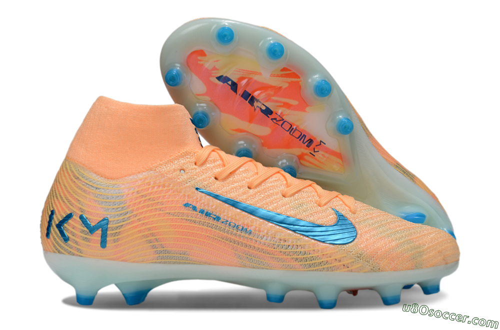 Nike Air Zoom Mercurial Superfly 10 Elite AG Artificial Grass Soccer Cleats - Pink/Blue/Whtie 1