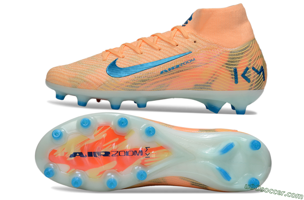 Nike Air Zoom Mercurial Superfly 10 Elite AG Artificial Grass Soccer Cleats - Pink/Blue/Whtie 0