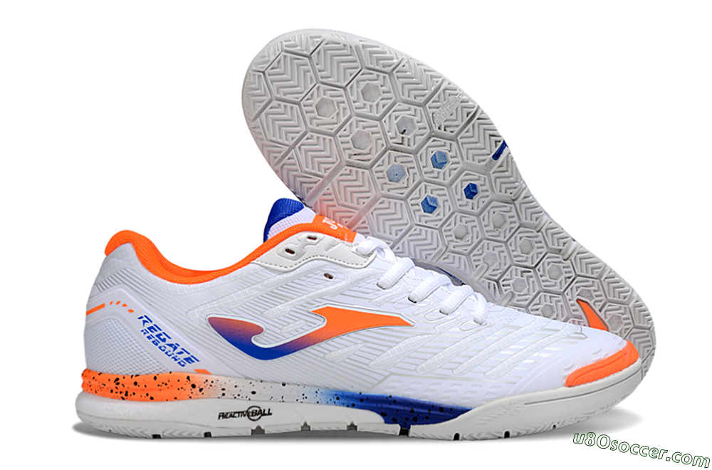 Joma Top Flex IC Indoor & Futsal Soccer Shoes - White/Blue/Red 1