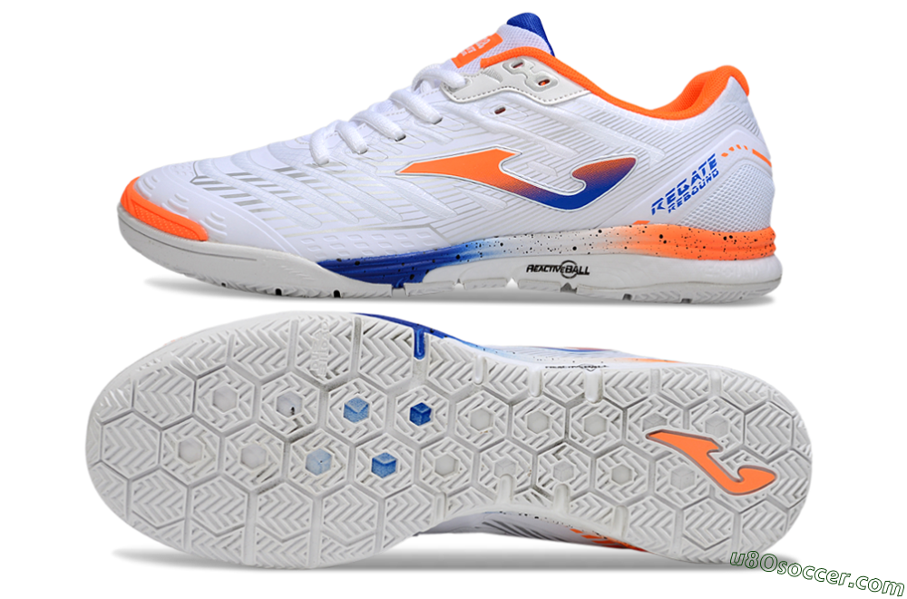 Joma Top Flex IC Indoor & Futsal Soccer Shoes - White/Blue/Red 0