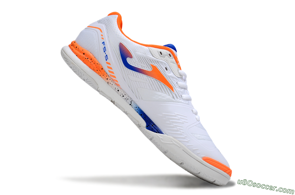 Joma Top Flex IC Indoor & Futsal Soccer Shoes - White/Blue/Red 4