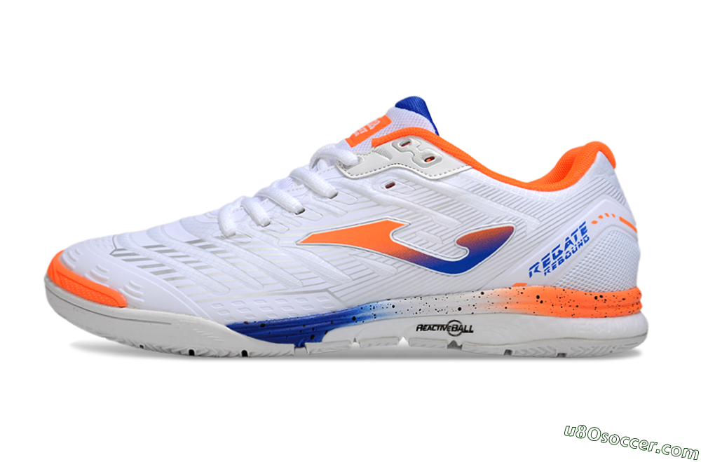 Joma Top Flex IC Indoor & Futsal Soccer Shoes - White/Blue/Red 2