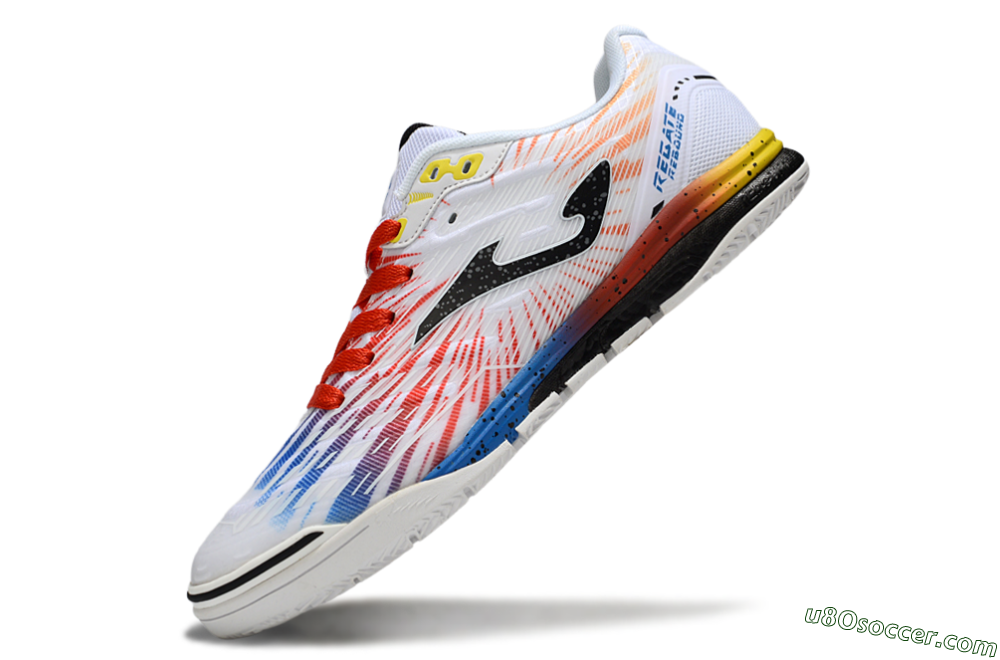 Joma Top Flex IC Indoor & Futsal Soccer Shoes - White/Black/Red 5