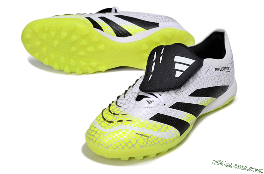 Adidas Predator League Foldover Tongue TF Artificial Turf Soccer Shoes - White/Black/Yellow 3