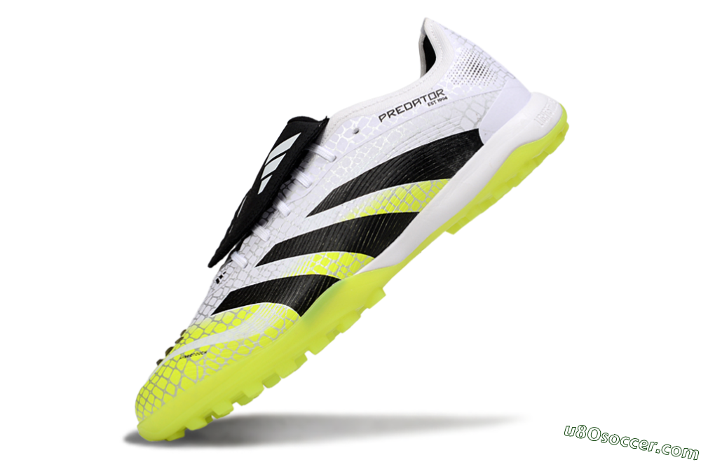 Adidas Predator League Foldover Tongue TF Artificial Turf Soccer Shoes - White/Black/Yellow 5