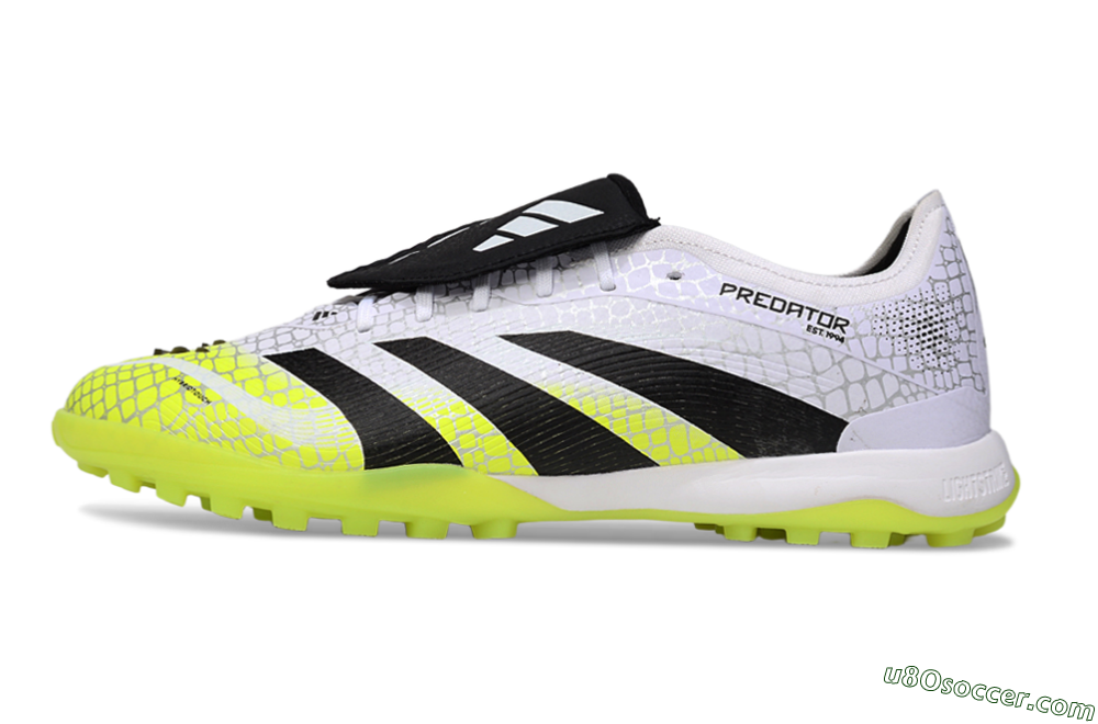 Adidas Predator League Foldover Tongue TF Artificial Turf Soccer Shoes - White/Black/Yellow 2