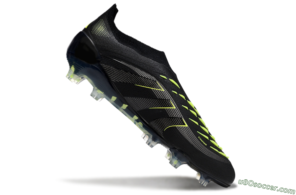 Adidas Predator 25 Elite Laceless FG Firm Ground Soccer Cleats - Black/Silver/Yellow 4