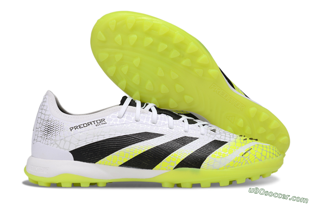 Adidas Predator 25 Elite TF Artificial Turf Soccer Shoes - White/Black/Yellow 1