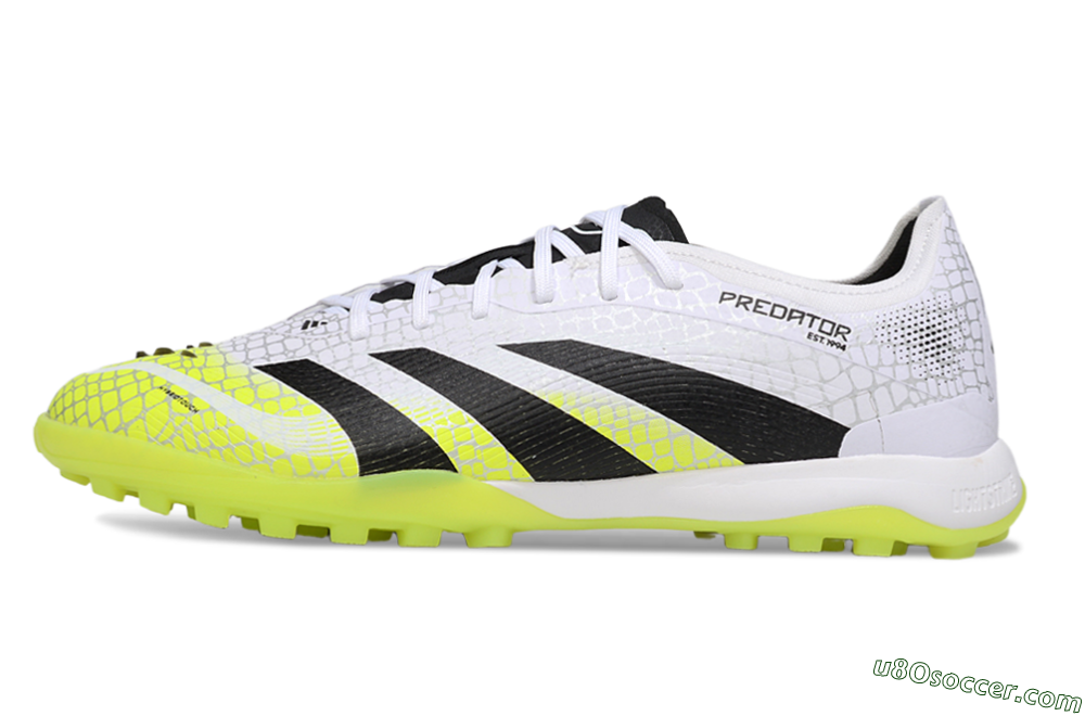 Adidas Predator 25 Elite TF Artificial Turf Soccer Shoes - White/Black/Yellow 2