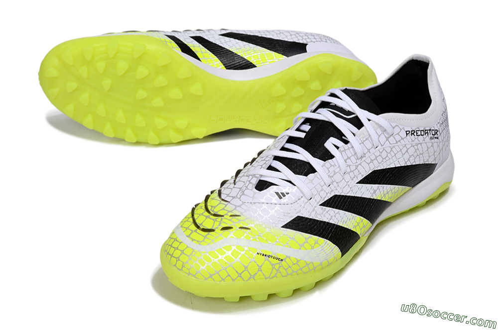 Adidas Predator 25 Elite TF Artificial Turf Soccer Shoes - White/Black/Yellow 3
