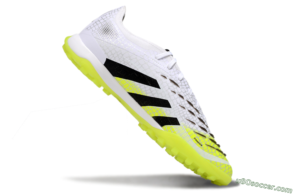 Adidas Predator 25 Elite TF Artificial Turf Soccer Shoes - White/Black/Yellow 4