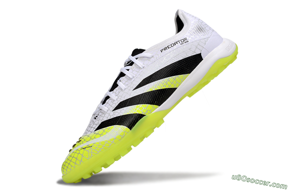 Adidas Predator 25 Elite TF Artificial Turf Soccer Shoes - White/Black/Yellow 5