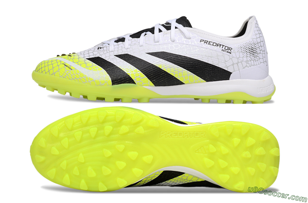 Adidas Predator 25 Elite TF Artificial Turf Soccer Shoes - White/Black/Yellow 0